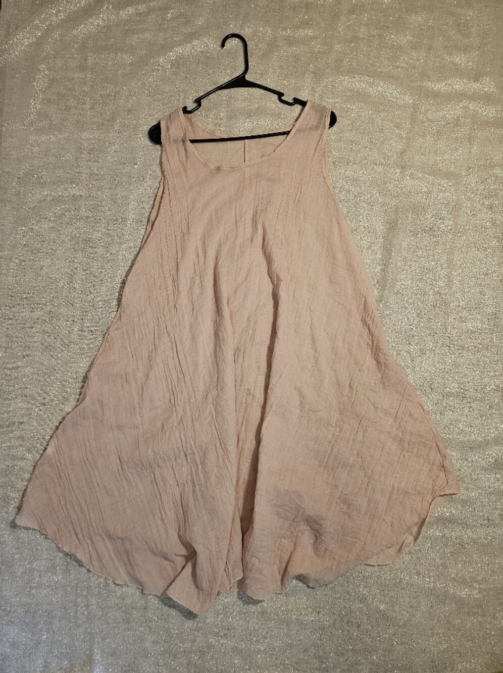 Sheer Pink Sleeveless Linen Dress